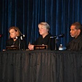 After oral argument, the judges answered questions from the students and shared their personal experiences leading them to the judiciary.  Pictured (left from right) Judge Michelle J. Sheehan, Judge Eileen T. Gallagher, and Judge Ray Headen.